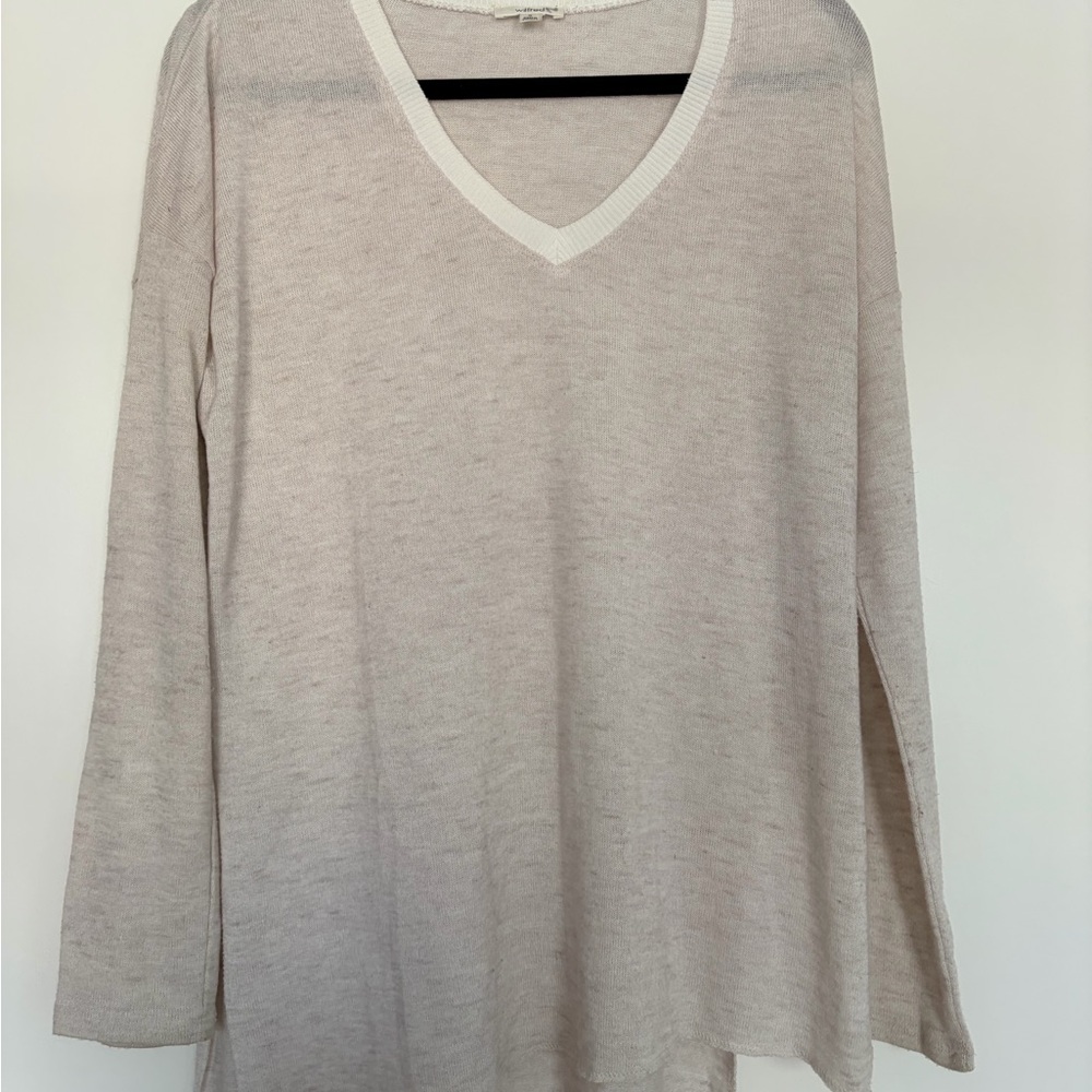 Wilfred Beige V-Neck Long Sleeve Top